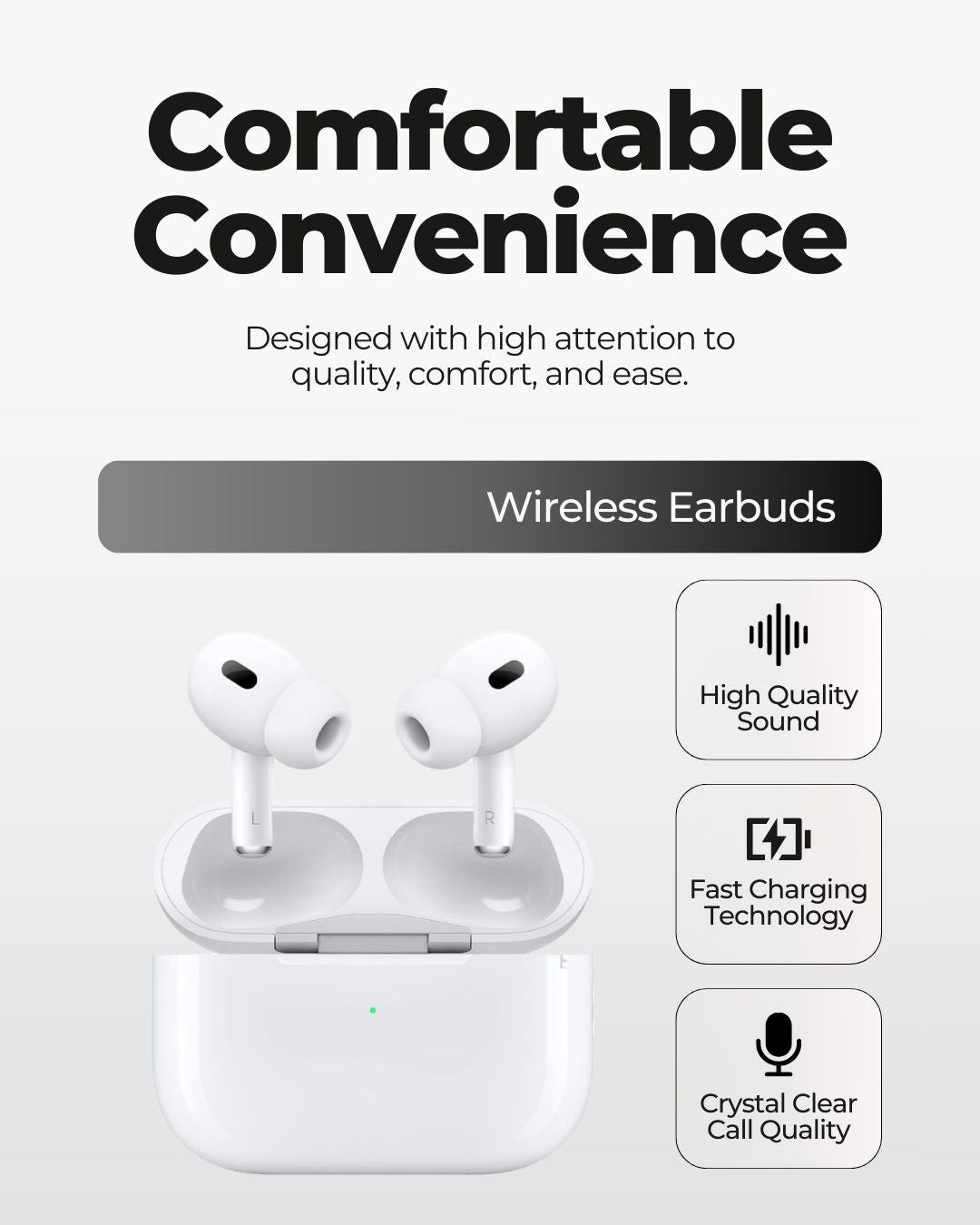 Premium 2nd Gen Wireless Earbuds – HD Sound & Noise Reduction